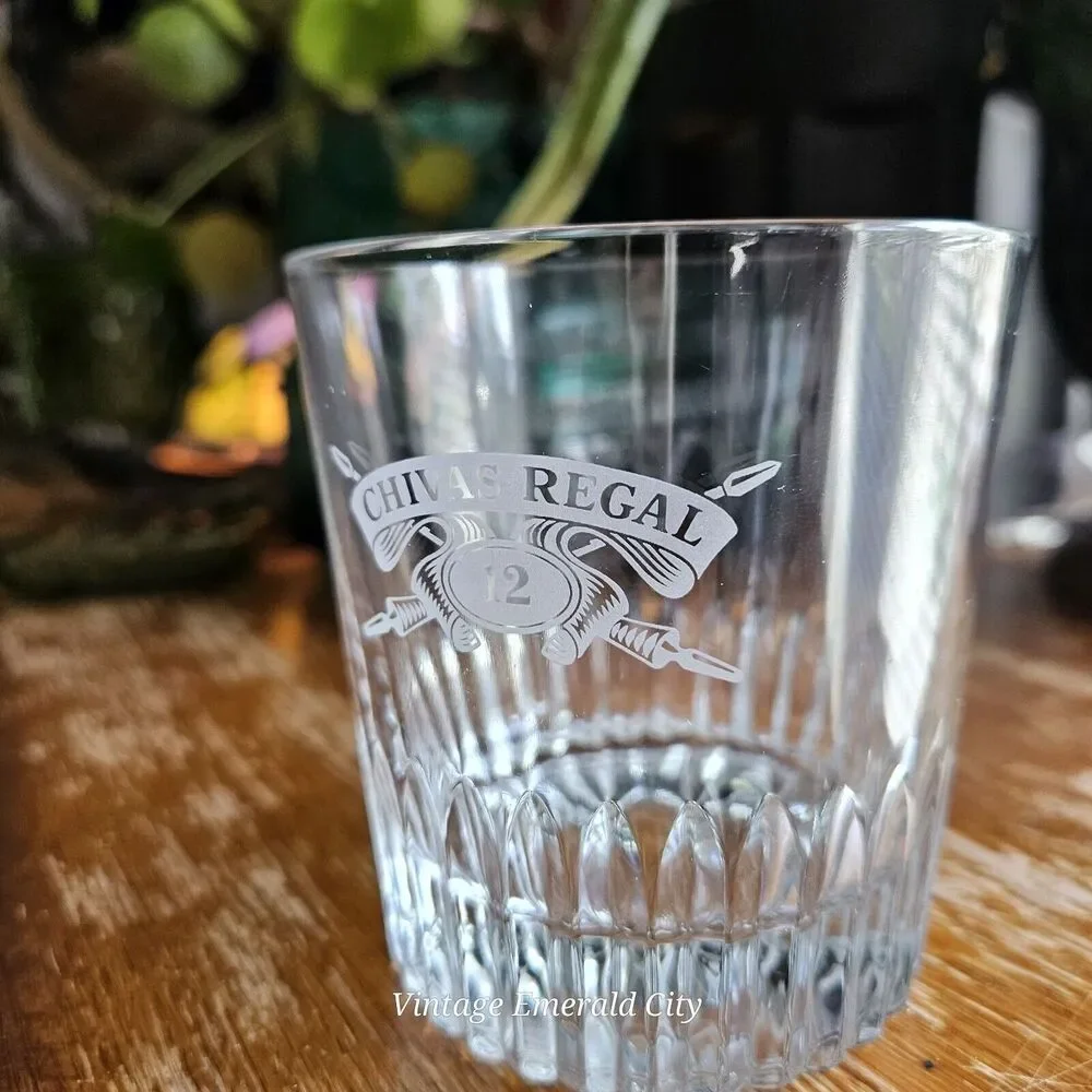 Chivas Regal Vtg Scotch Whiskey Drinking Glass Made by VONPOK Italy On The Rocks
